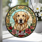 Custom Golden Retriever  Stained Glass Window Hanging, Dog Glass Suncatcher Decor, Stained Glass Window Hanging Decor, Gift For Dog Lover - image 4