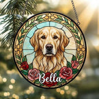 Custom Golden Retriever  Stained Glass Window Hanging, Dog Glass Suncatcher Decor, Stained Glass Window Hanging Decor, Gift For Dog Lover - image 2