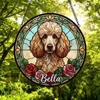 Custom Poodle Stained Glass Window Hanging, Dog Glass Suncatcher Decor, Stained Glass Window Hanging Decor, Gift For Dog Lover - image 5