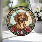 Custom Dachshund Stained Glass Window Hanging, Dog Glass Suncatcher Decor, Stained Glass Window Hanging Decor, Gift For Dog Lover - image 4