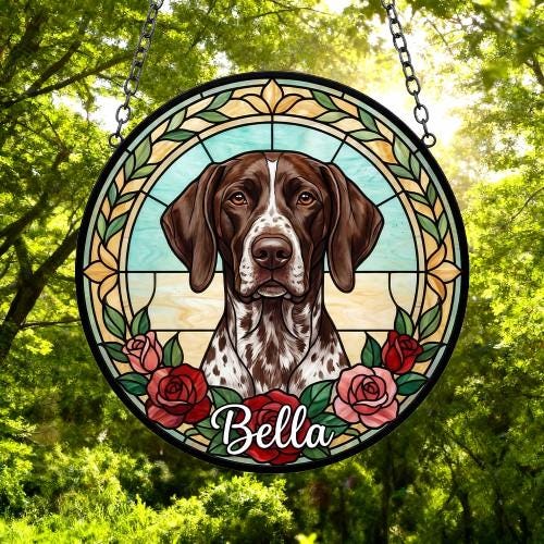 Custom GSP dog  Stained Glass Window Hanging, Dog Glass Suncatcher Decor, Stained Glass Window Hanging Decor, Gift For Dog Lover - image 4