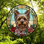 Custom Yorkshire Terrier Stained Glass Window Hanging, Dog Glass Suncatcher Decor, Stained Glass Window Hanging Decor, Gift For Dog Lover - image 5