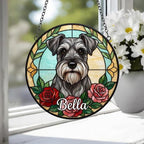 Custom Miniature Schnauzer  Stained Glass Window Hanging, Dog Glass Suncatcher Decor, Stained Glass Window Hanging Decor, Gift For Dog Lover - image 4