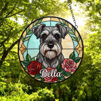 Custom Miniature Schnauzer  Stained Glass Window Hanging, Dog Glass Suncatcher Decor, Stained Glass Window Hanging Decor, Gift For Dog Lover - image 5