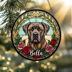 Custom Cane Corso Stained Glass Window Hanging, Dog Glass Suncatcher Decor, Stained Glass Window Hanging Decor, Gift For Dog Lover - image 2