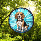 Custom Beagle  Window Hanging Suncatcher, Dog Name Suncatcher Decor, Stained Glass Window Hanging Decoration, Gift For Dog Lover - image 5