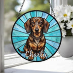 Custom Dachshund Window Hanging Suncatcher, Dog Name Suncatcher Decor, Stained Glass Window Hanging Decoration, Gift For Dog Lover - image 4
