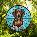 Custom Dachshund Window Hanging Suncatcher, Dog Name Suncatcher Decor, Stained Glass Window Hanging Decoration, Gift For Dog Lover - image 5