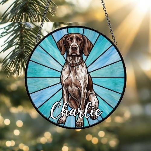 Custom Shorthaired Pointer Window Hanging Suncatcher, Dog Name Suncatcher Decor, Stained Glass Window Hanging Decoration, Gift For Dog Lover - image 3