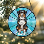 Custom Australian Shepherd Window Hanging Suncatcher, Dog Name Suncatcher Decor, Stained Glass Window Hanging Decoration, Gift For Dog Lover - image 2