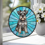 Custom Miniature Schnauzer Window Hanging Suncatcher, Dog Name Suncatcher Decor, Stained Glass Window Hanging Decoration, Gift For Dog Lover - image 4