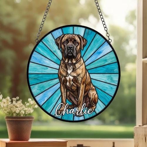 Custom Cane Corso Window Hanging Suncatcher, Dog Name Suncatcher Decor, Stained Glass Window Hanging Decoration, Gift For Dog Lover - image 3