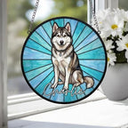 Custom Siberian Husky Window Hanging Suncatcher, Dog Name Suncatcher Decor, Stained Glass Window Hanging Decoration, Gift For Dog Lover - image 4