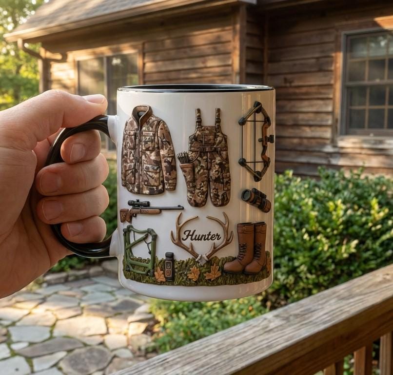 Personalized Hunting Mug, Custom Name Hunting Coffee Cup, Hunter Gift, Outdoor Hobby Mug - image 3