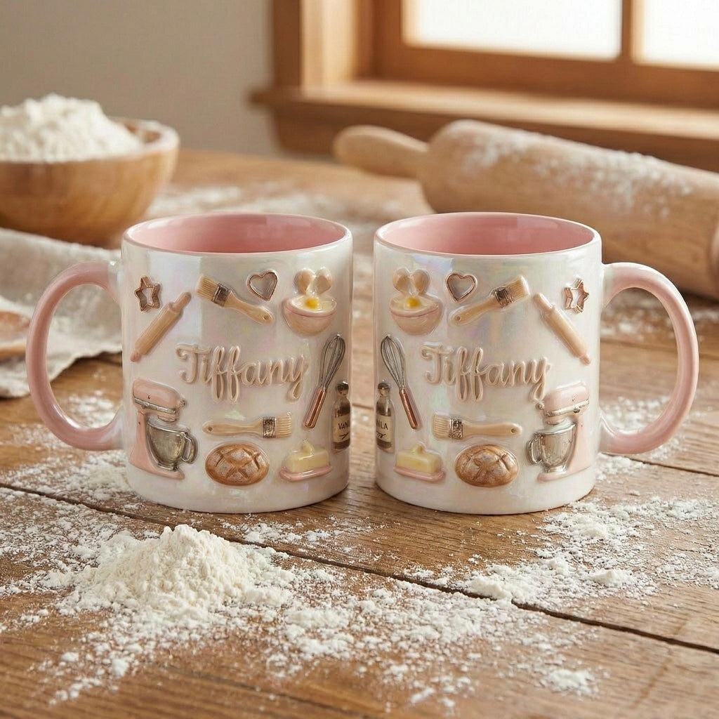 Personalized Baker’s Dream 3D Effect Mug, Custom Baking Lover Mug, Baking Tools Design, Kitchen Baking Gift For Her - image 3