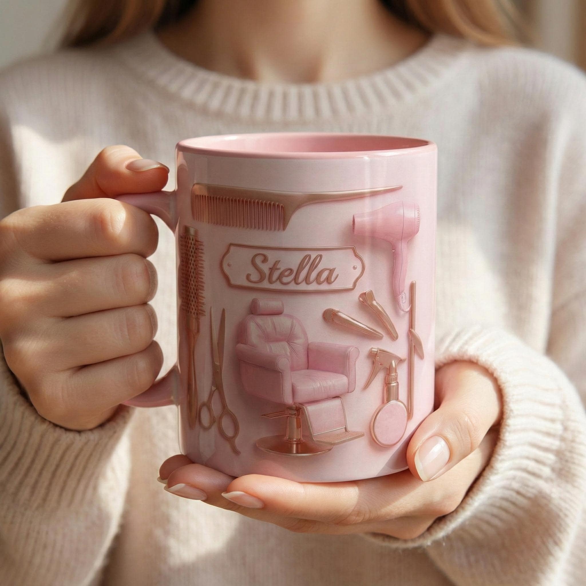 Personalized Hairstylist Mug, Faux 3D Effect Salon Decor, Hairdresser Gift - image 4