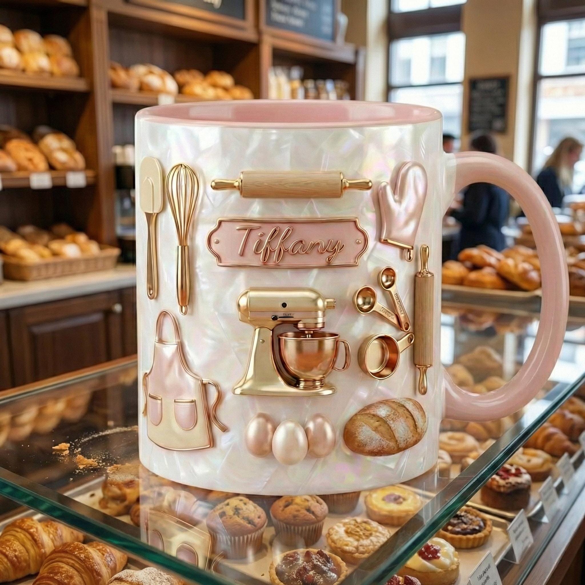 Personalized Baker Mug, Faux 3D Effect Baking Tools Design, Kitchen Gift - image 3