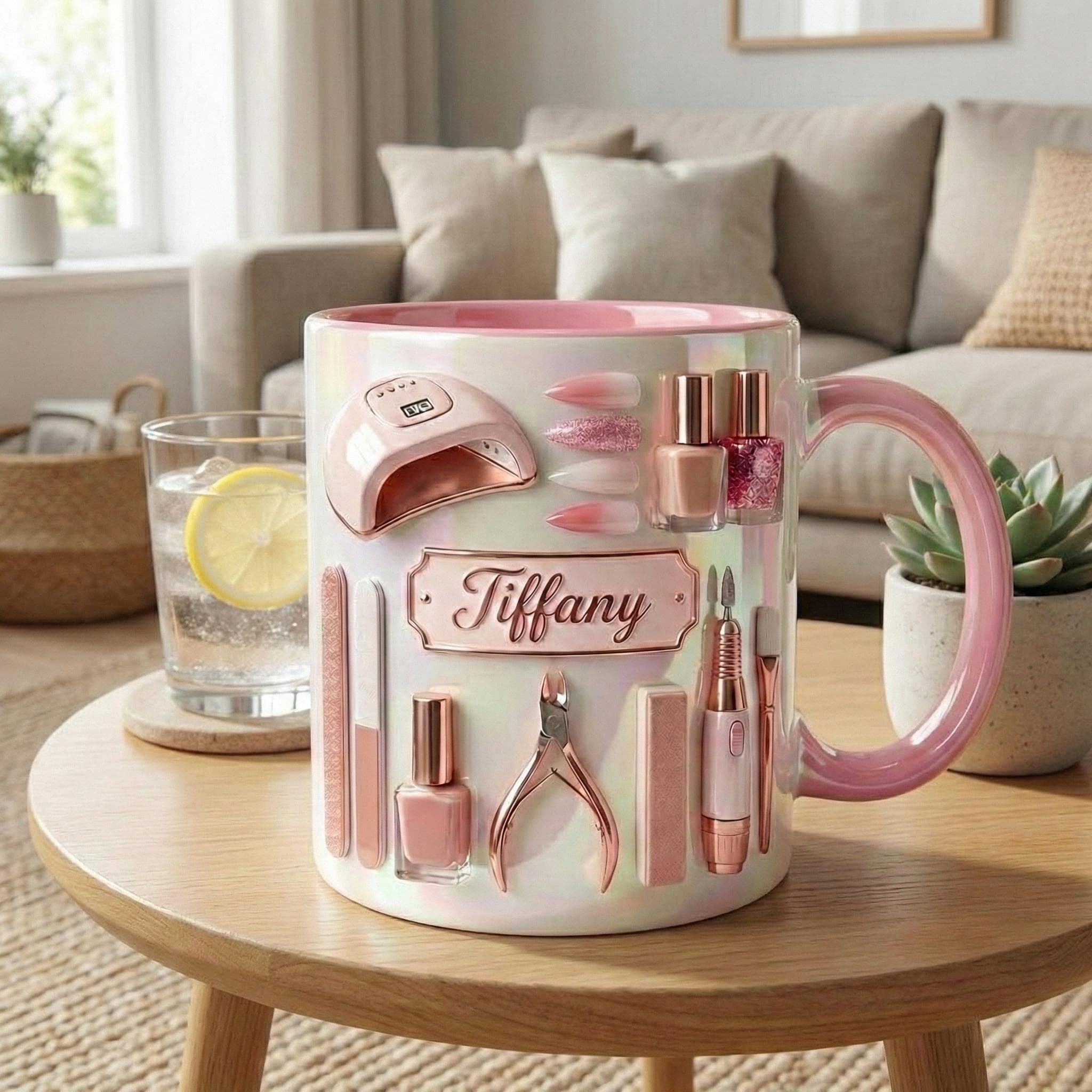 Personalized Nail Tech Mug, Faux 3D Effect, Nail Artist Gift - image 3
