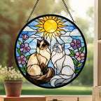 Custom Ragdoll  Cat Couple Stained Glass Suncatcher, Cat Glass Window Hanging Art, Pet Keepsake Glass Sun Catcher,Memorial Gifts - image 3
