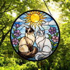 Custom Ragdoll  Cat Couple Stained Glass Suncatcher, Cat Glass Window Hanging Art, Pet Keepsake Glass Sun Catcher,Memorial Gifts - image 5