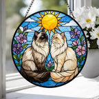 Custom Himalayan Cat Couple Stained Glass Suncatcher, Cat Glass Window Hanging Art, Pet Keepsake Glass Sun Catcher,Memorial Gifts - image 4