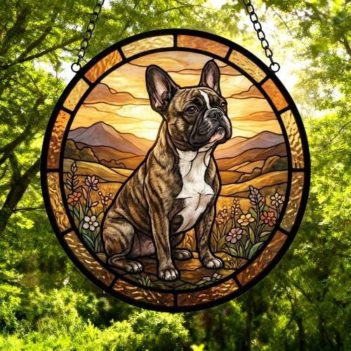 Custom French Bulldog Stained Glass Suncatcher,  Pet Lover Gift, Housewarming Gift, Window Hangings - image 4