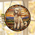 Custom Poodle dog Stained Glass Suncatcher,  Pet Lover Gift, Housewarming Gift, Window Hangings - image 5