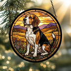 Custom Beagle dog Stained Glass Suncatcher,  Pet Lover Gift, Housewarming Gift, Window Hangings - image 2