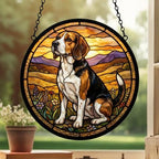 Custom Beagle dog Stained Glass Suncatcher,  Pet Lover Gift, Housewarming Gift, Window Hangings - image 3