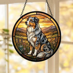 Custom Australian Shepherd dog Stained Glass Suncatcher,  Pet Lover Gift, Housewarming Gift, Window Hangings - image 5