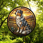 Custom Australian Shepherd dog Stained Glass Suncatcher,  Pet Lover Gift, Housewarming Gift, Window Hangings - image 4