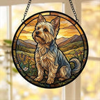 Custom Yorkshire Terrier dog Stained Glass Suncatcher,  Pet Lover Gift, Housewarming Gift, Window Hangings