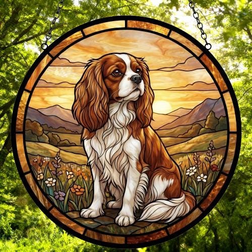 Custom Cavalier King Charles Spaniel dog Stained Glass Suncatcher,  Pet Lover Gift, Housewarming Gift, Window Hangings - image 4