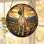 Custom Great Dane dog Stained Glass Suncatcher,  Pet Lover Gift, Housewarming Gift, Window Hangings