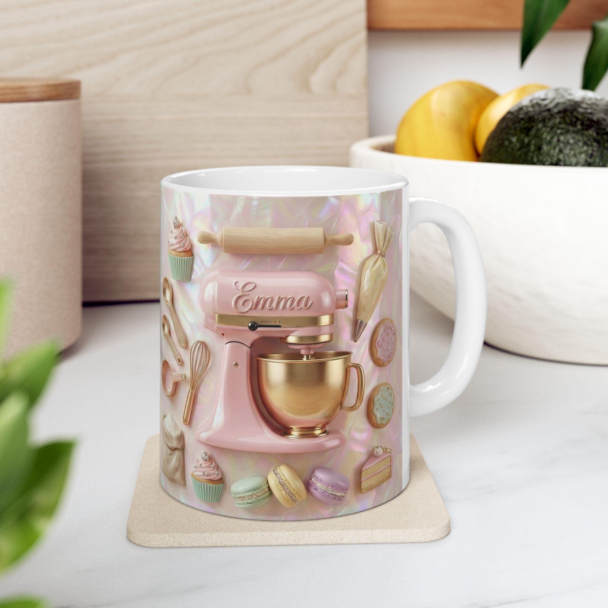 Custom Name Baker’s Dream 3D Effect Mug, Baking Lover Mug, Baking Tools Design, Kitchen Baking Gift For Her - image 4