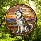 Custom Siberian Husky dog Stained Glass Suncatcher,  Pet Lover Gift, Housewarming Gift, Window Hangings - image 4