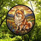 Custom Pomeranian dog Stained Glass Suncatcher,  Pet Lover Gift, Housewarming Gift, Window Hangings - image 5