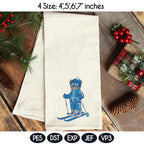 Skiing Bear Embroidery Design, Skiing Embroidery Design, Cozy Game Day Embroidery, Sport Bear Embroidery, Digital Download, Instant Download - image 4
