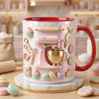 Custom Name Baker’s Dream 3D Effect Mug, Baking Lover Mug, Baking Tools Design, Kitchen Baking Gift For Her