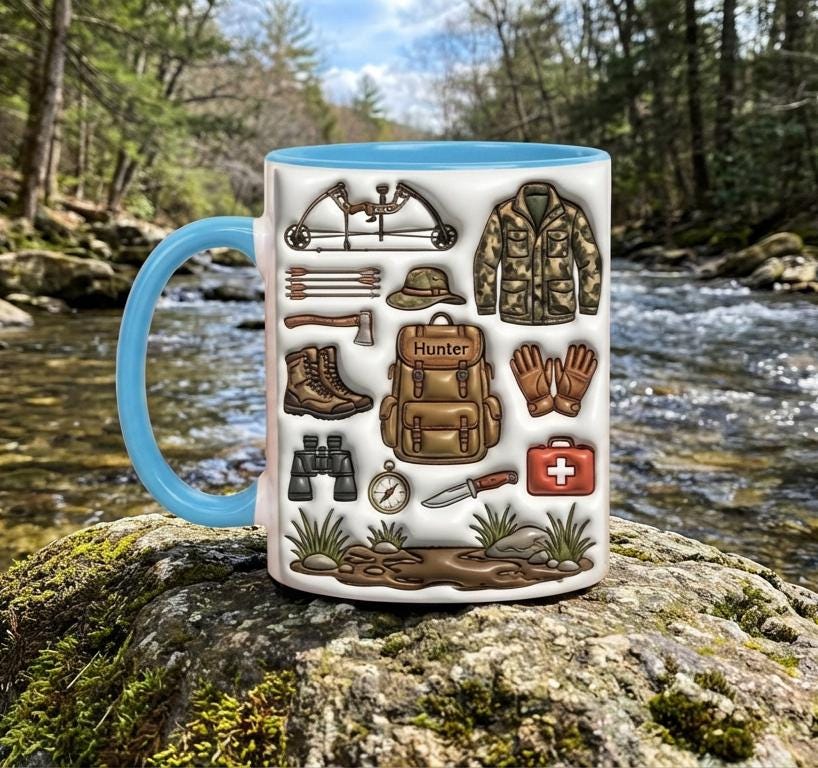 Personalized Hunting Mug, Custom Name Hunting Lover Coffee Cup, Hunter Gift, Outdoor Hobby Mugs - image 3
