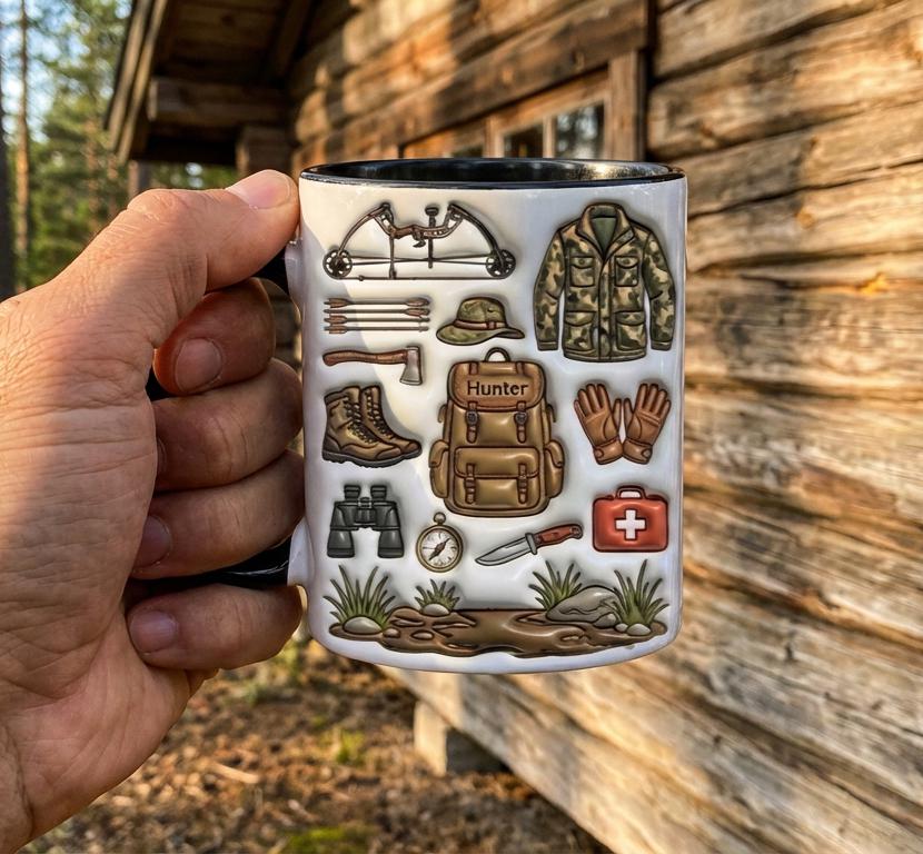 Personalized Hunting Mug, Custom Name Bow Hunting Lover Coffee Cup, Hunter Gift, Outdoor Hobby Mugs - image 3