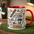 Personalized Carpentry Lover Mug, Custom Name Woodworking Cup, Gift for Dad Grandpa, Carpenter Cups - image 3