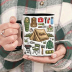 Custom Name Camping Mug, Personalized Hiking Lover Cup, Camping Gift, Outdoor Hobby Coffee Mugs
