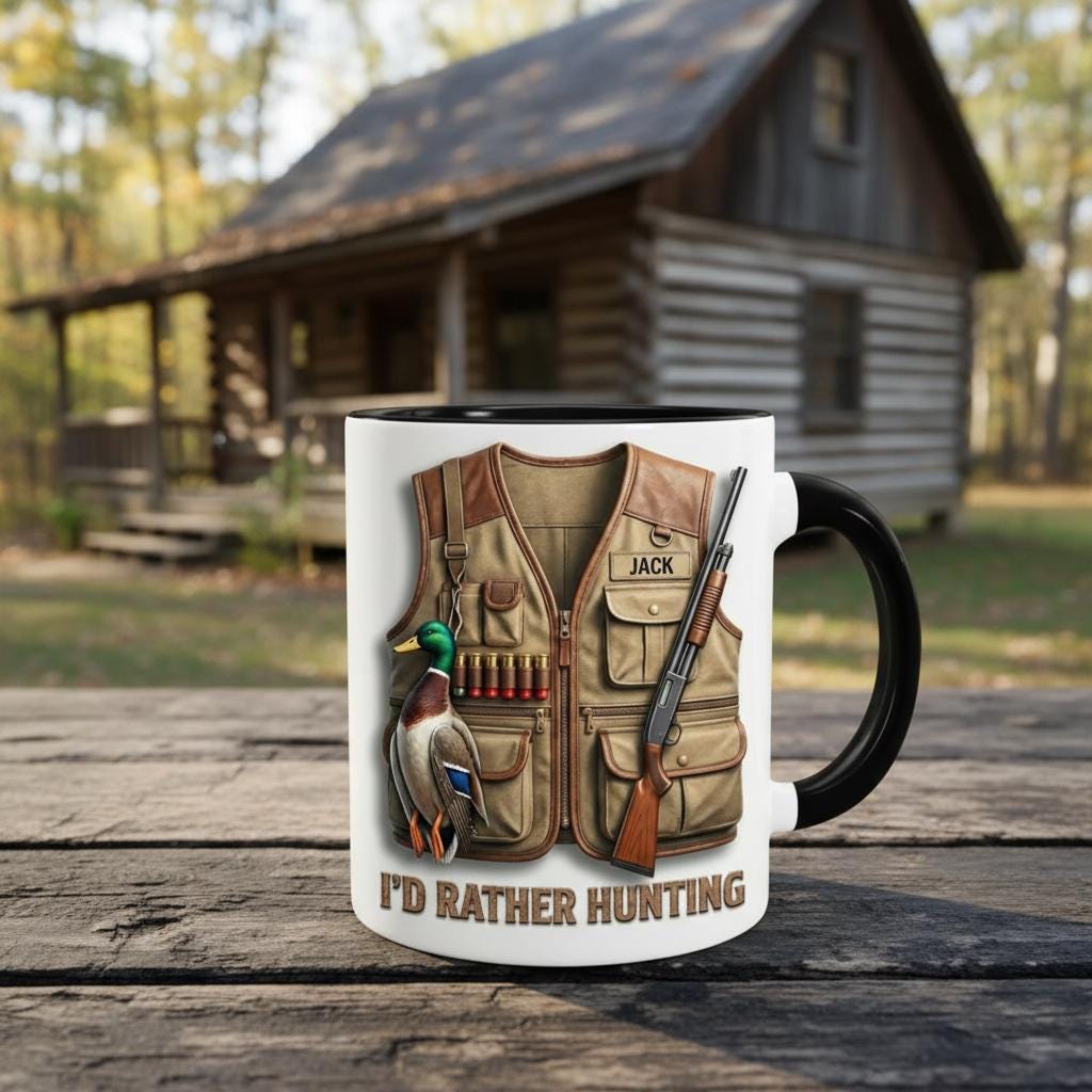 Personalized Duck Hunting Mug, Custom Name Hunting Lover Coffee Cup, Hunter Gift, Outdoor Hobby Mugs - image 2