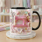 Personalized Sewing Machine 3D Effect Mug, Custom Craft Coffee Mug, Cute Sewing Lover Gift, Handmade Style Mug - image 2