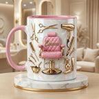 Custom Name Hairstylist Mug, 3D Effect Beauty Salon Owner Coffee Mug, Gift for Hairdresser, Hair Dresser Gift - image 3