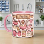 Personalized Baking Mug, Custom Name Cooking Lover Coffee Cup, Gift for Men Women