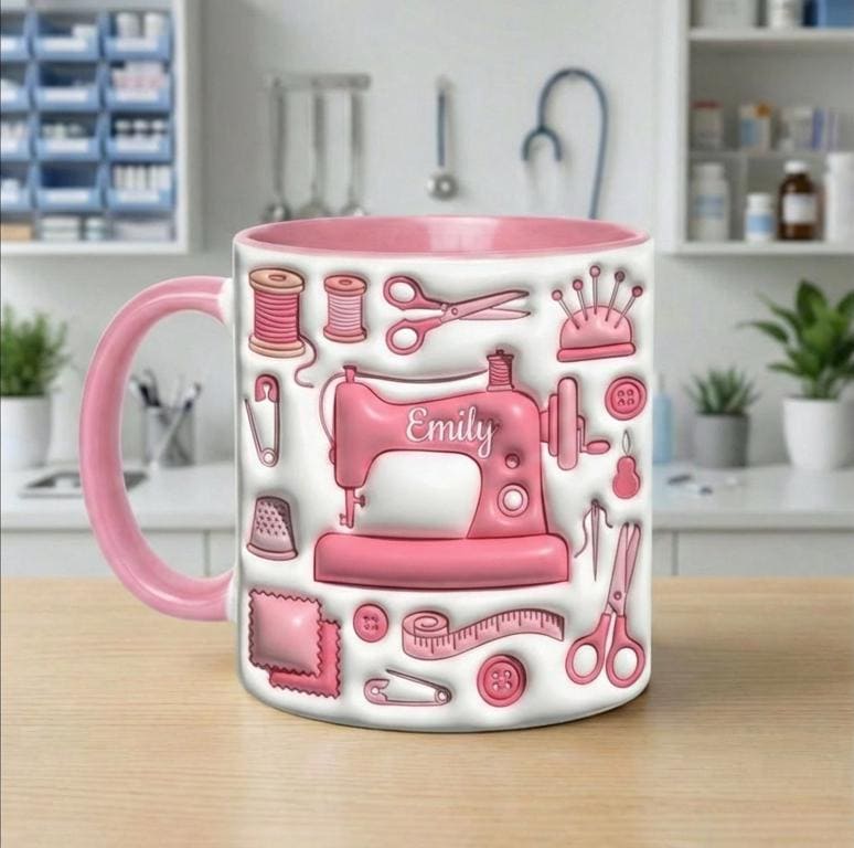 Personalized Sewing Mug, Custom Name Sewing Lover Coffee Cup, Gift for Men Women - image 3