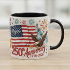 Custom Name 250th America Anniversary Mug, Personalized Independence Day Coffee Mugs, Patriotic USA Flag Cup - image 3