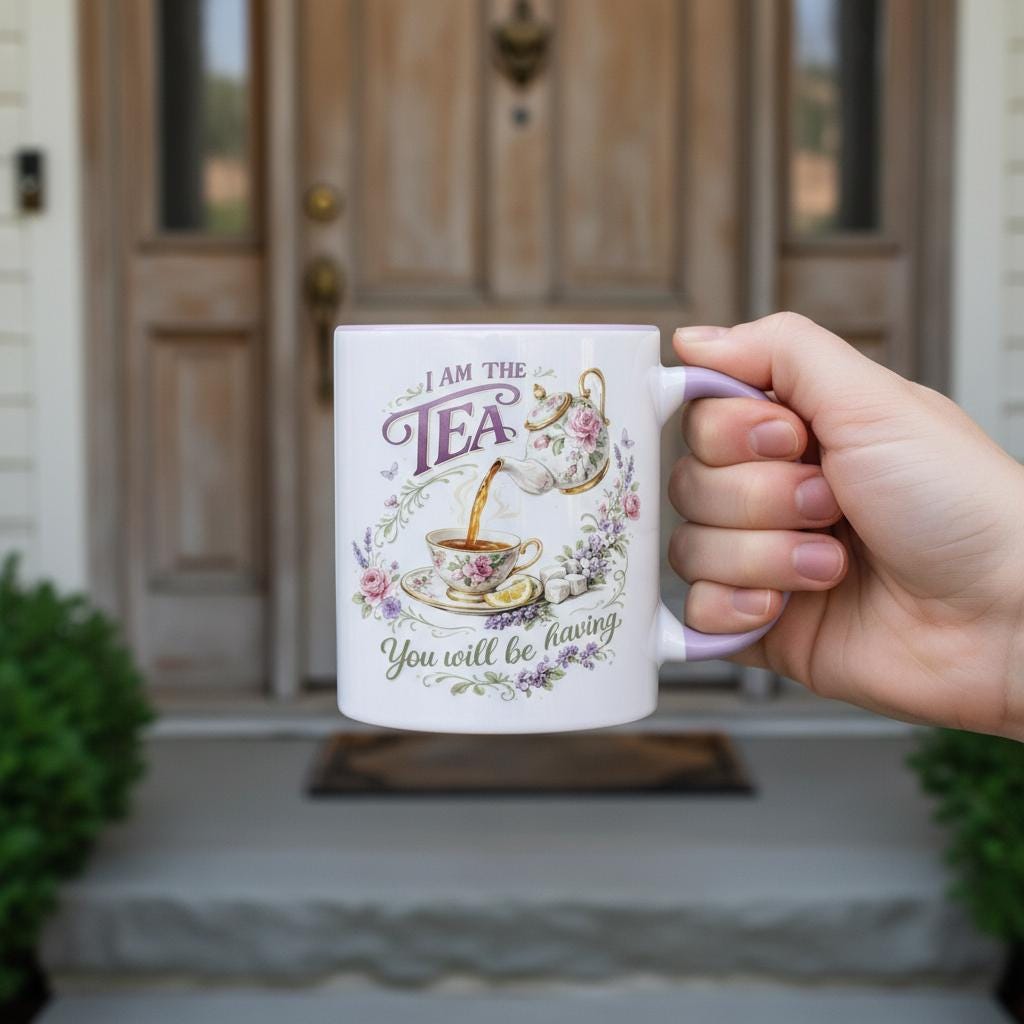 I Am The Tea You Are Having Mug, Period Drama Funny Meme Coffee Mug, Sarcastic British Humor Cup - image 4